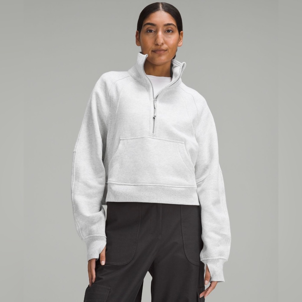 NWT Lululemon Scuba Oversized Half-Zip Hoodie - Heathered Grey - XS/S